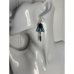 S925 Faux Turquoise Feather Earrings Blue Photo 0