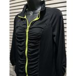 Hard Candy Sport Athletic Zip-Up Jacket Rouching Pockets Size XXL Black/Yellow Photo 1