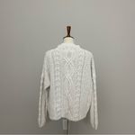 Vintage Cable Knit Sweater Jumper Pullover 3D Baubles Mock Neck Ivory Cream White Size L Photo 6