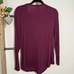 Athleta  Burgundy Long Sleeve V Neck Henley Sleep Top Womens Size Large Photo 3