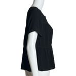 Madewell  Shirt Women Small Black Seamed Popover Tiered Swing Blouse Boho Peasant Photo 1