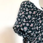 Arula Black & Red Green Dainty Floral Lace Trim Short Puff Sleeve Dress. Size XL Photo 2