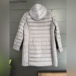 Michael Kors  Silver Packable Down Filled Long Hoodie Jacket Winter Coat Sz L GUC Photo 3