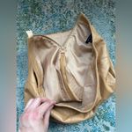 Vintage 90s Etcetera tan pleated hem leather skirt, size 8 Photo 8