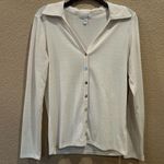 Olivia Sky  Women's Cream Button-Up Long Sleeve Top Photo 0