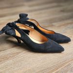 Ganni  Tie Back Kitten Heels‎ Black Suede Size 6 (36) Photo 3