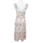 o.p.t. Ingrid Floral Tiered Midi Dress Ruffle Women’s Size XS Sleeveless V Photo 4