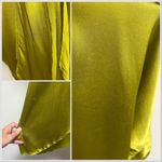 ZARA Green Satin 3/4 Dolman Sleeve Tapered Back Tie V Line High Neck Dress NWT Photo 15