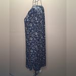 Chelsea & Theodore Navy Floral Long Sleeve Dress Blue Size L Photo 3