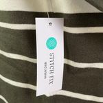 Pink Clover New  Curved Hem Striped Sweater Valencia Olive Green Ivory Size XL Photo 11