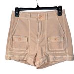 American Eagle 90s Boyfriend SZ 0 Jean Shorts Highest Rise Stretch Pockets Peach Photo 0