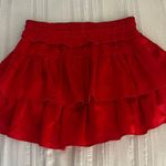 I Just Have to Have It Red Ruffle Mini Skirt Photo 1