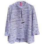 EUC IC by Connie K Ribbed Wave Stripe Jacket Top Lavender Black Size 1X Photo 0