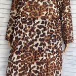 Leopard Print Kimono, XL Brown Photo 2