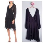 Revolve A.O.T.C Sexy Black Sheer Peekaboo Ruffle Long Sleeve Dress Photo 1