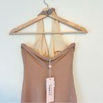 Oh Polly  Sunset Dreams Shimmer Halter Midi Dress Plunge Neck Champagne NEW Sz 4 Photo 6