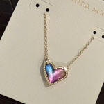 Kendra Scott  Ari Heart Necklace - Pink and Blue Watercolor Photo 2