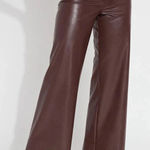 Lysse  Vegan Leather Wide Leg Deep Burgundy XL Pull On Stretch NWT Photo 0