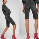 ANINE BING  Phoebe Raw Hem Cutoff Denim Shorts In Black Size: 25 Photo 2