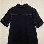 Ganni NEW Sable Topstitch Crepe Swing Button Front Mini Dress Black Sz 36 SNAGS Photo 12