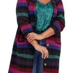 Torrid Size 1X:  Striped Coatigan Collared Sweater Jacket Photo 0