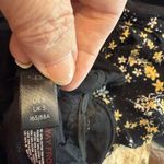 Free People  Dessa Bodysuit Sz Small Black Ditsy Floral Puff Sleeve Mesh Tie Back Photo 11