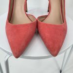 Essex Lane  Vera shoes 9.5 high heels pointed toe D'Orsay suede leather coral Photo 6