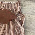 Rewind Linen Brown, Pink & White Striped Elastic Waist Pull On Pants Size XS Photo 4