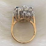 Fine Quality Cocktail Blue/Clear Cluster Ring Size 6 Photo 8