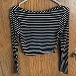 Olivia Rae Stripped Cropped Tie Shirt Photo 2