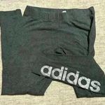 Adidas with glitter logo on leg athletic leggings sz xs grey Photo 0