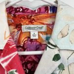 Coldwater Creek Water Color Floral Blazer Jacket 8 Linen Blend Summer Costal Photo 1