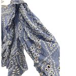 Olivaceous  eyelet embroidered ruffle top cropped flirty romantic blue white S Photo 1