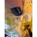 Rebecca Taylor Shirt Women Small Green Ivory Floral Mock Neck Quilted Look Top Photo 9