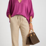 STARK dolman sleeve magenta satin blouse Purple Photo 0