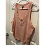Wild Fable  Pink Waffle Knit Henley Tank Top Cropped Size L Photo 2