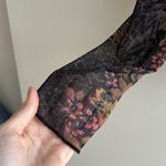 Free People Amber Floral Mesh Mockneck Long Sleeve Top, Size Medium Photo 5