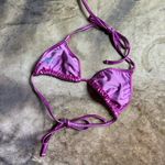 American Apparel Purple Lame Triangle Bikini Top Photo 3