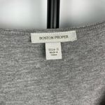Boston Proper  Gray Short Sleeve Blouse‎ with Sequin Neckline Photo 4