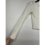 Hollister  Womens Sweater Top M White Ribbed Knit Long Sleeve Fitted Cropped Photo 1