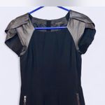 Rag and Bone  Women’s Size 0 Black Shift Dress Leather Cap Sleeves Minimalist USA Photo 2