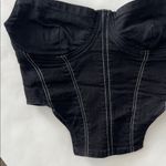 ZARA  Black Denim Corset Crop Top Size Small Photo 3