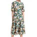 Gal Meets Glam  Womens Tiered Midi Dress Tegan Floral Ruched Puff Sleeve Green 4P Photo 1