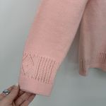 Unbranded Vintage Pink Acrylic Cardigan Sweater Wide Collar Coquette S Photo 2