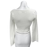 Hollister White Square Neck Open Knit Crochet Long Sleeve Crop Sweater Top Sz S Photo 1