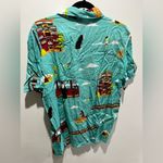 Her Universe Studio Ghibli Spirited Away Chihiro and No-Face Scenic Teal Woven Button-Up Photo 2
