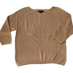 White House | Black Market  Beige Ribbed Knit Sweater, 3/4 Sleeve, L, Versatile Photo 0