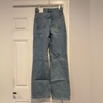 ZARA NWT! Wide Leg High Rise Full Length Blue Distressed Jeans Size 4 MSRP $50! Photo 3