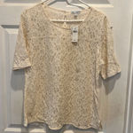Gap ‎ Ivory Lace Short Sleeve Blouse Women's Large Romantic Cottage Bridal NWT Photo 0