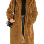 Apparis Siena Brown Faux Fur Teddy Long Coat MEDIUM Photo 0